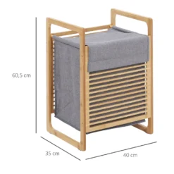 HOMCOM Wäschekorb Wäschebox Wäschesammler Mit Waschbarem Wäschesack Deckel Wäschesack Tuchsack Bambus Leinenartiges Polyester Natur+Grau 40 X 35 X 60,5 Cm 13 HOMCOM Wäschekorb Wäschebox Wäschesammler Mit Waschbarem Wäschesack Deckel Wäschesack Tuchsack Bambus Leinenartiges Polyester Natur+Grau 40 X 35 X 60,5 Cm -Homcom 011bf021bb19a7f173a0e4a8c9f93011