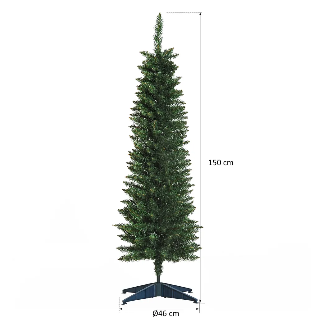 HOMCOM Weihnachtsbaum 1,5 M Christbaum Kunsttanne 294 Äste Zerlegbar PVC Grün ∅46 X 150 Cm 5 HOMCOM Weihnachtsbaum 1,5 M Christbaum Kunsttanne 294 Äste Zerlegbar PVC Grün ∅46 X 150 Cm – Bild 3