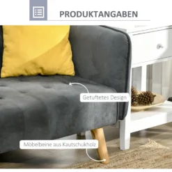 HOMCOM 2-1 Design Schlafsofa Klappsofa 3-Sitzer Stoffsofa Chaiselongue Bettsofa Sofagarnitur Verstellbarer Winkel Dunkelgrau 183 X 87 X 75 Cm -Homcom 04d9026d29d45e016557a9410be7dcac