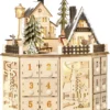 HOMCOM Weihnachts-Adventskalender Mit 24 Zugkästen Weihnachtskalender Mit LED-Lichtern Adventskalenderbox Sperrholz-Platte Naturholz 25 X 20 X 29 Cm -Homcom 050347ff0061b030b4de05e43a97e633
