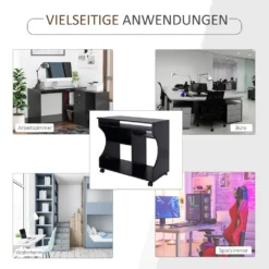 HOMCOM Computertisch Eckschreibtisch Winkelschreibtisch Schreibtisch Bürotisch PC Tisch Schwarz 80 X 48 X 76 Cm -Homcom 05b7a1b57f57af4387e8781998ba43ea