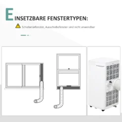 HOMCOM Mobile Klimaanlage 4-in-1 Klimagerät 24h Timer Mit Fernbedienung Nutzungsraum13-18㎡ 900W ABS Weiß+Grau 38 X 35 X 70,5 Cm -Homcom 086b790fe000ea82c399aaa7959c8451