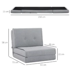 HOMCOM Bodensofa Klappbar Schlafsessel Bodenstuhl 5-stuhfig Verstellbar Klappsessel Schlafsofa Sofabett Einzelsofa Hellgrau 61 X 73 X 58 Cm 13 HOMCOM Bodensofa Klappbar Schlafsessel Bodenstuhl 5-stuhfig Verstellbar Klappsessel Schlafsofa Sofabett Einzelsofa Hellgrau 61 X 73 X 58 Cm -Homcom 090078c0ec3e517c95702bbb99a0d64a
