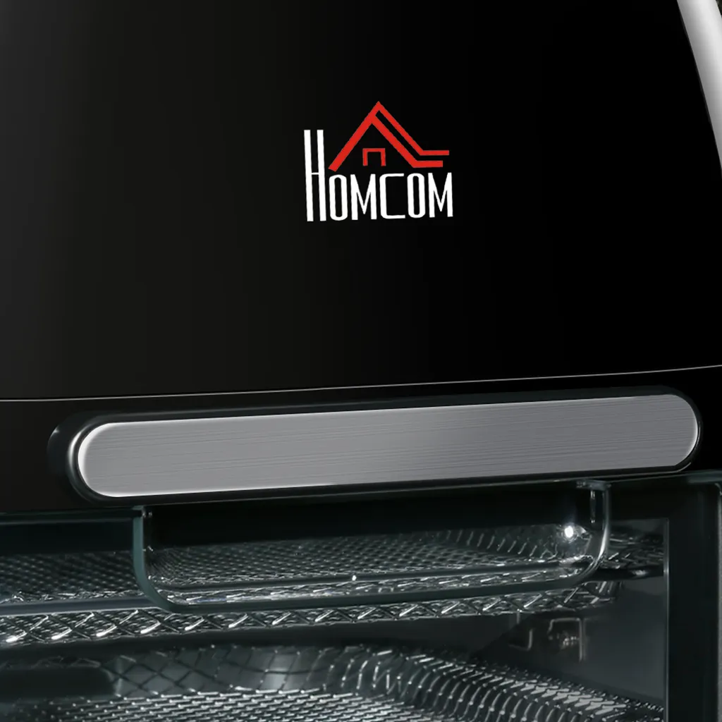 HOMCOM Heißluftfritteuse 11 L 1800W Mit 8 Menüs Zubehör Backofen Dehydrator Barbecue Für Gesundes ölfreies Fettarmes Kochen Stahl Schwarz 32 X 35,6 X 37,9 Cm 12 HOMCOM Heißluftfritteuse 11 L 1800W Mit 8 Menüs Zubehör Backofen Dehydrator Barbecue Für Gesundes ölfreies Fettarmes Kochen Stahl Schwarz 32 X 35,6 X 37,9 Cm – Bild 10