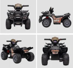 HOMCOM Mini Elektro-Quad Kinder Elektro ATV Kinderwagen Kinderfahrzeug Kindermotorrad Elektroquad Für 18-36 Monate Kinder Metall PP-Kunststoff Schwarz 70 X 42 X 45 Cm -Homcom 0cf87db43103f3968e1bed39d75da54c
