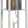 HOMCOM Stehleuchte Stehlampe Mit 3 Regalen Innenbeleuchtung E27 Bis 40W Für Wohn-/Schlafzimmer E1-MDF, Acryl Weiß 26 X 26 X 160 Cm