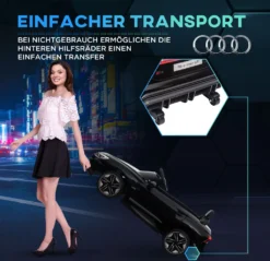 HOMCOM Kinder Elektroauto, Kinderauto Mit 2,4G Ferbedienung, Kinderfahrzeug Mit Hupe & Musik & Scheinwerfer, Elektrofahrzeuge Für Kinder Ab 3 Jahre, Schwarz -Homcom 0d3c4cc0756b2c47664a2e3fea540fae