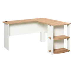 HOMCOM Eckschreibtisch Schreibtisch Computertisch Winkel Staufach Büro Walnuss 136,2 X 130,4 X 72cm -Homcom 0dede7c6bd03777f20ac64c122a6ce06