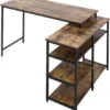 HOMCOM Eckschreibtisch Winkelschreibtisch PC-Tisch Computertisch Bürotisch Regal Schublade L-Form Spanplatte Metall Rustikales Braun 135 X 90 X 79 Cm -Homcom 0e86c1e6da9c7f4bfe2894478e545b47