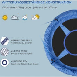 HOMCOM Ø100 Cm Nestschaukel Kinderschaukel Vogelnestschaukel Outdoor Schaukel Für Kinder Garten Oxford Blau -Homcom 11212658 5