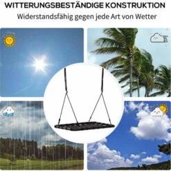HOMCOM Nestschaukel Kinderschaukel Vogelnestschaukel Outdoor Schaukel Gartenschaukel Bis 100 Kg Belastbar Metall + Netzstoff Schwarz 100 X 76 X 4 Cm -Homcom 11340180 5