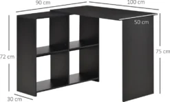 HOMCOM Eckschreibtisch Schreibtisch L-förmiger Schreibtisch Computertisch PC Laptop-Spieltisch Winkel Staufach Büro Schwarz 100 X 90 X 75 Cm 17 HOMCOM Eckschreibtisch Schreibtisch L-förmiger Schreibtisch Computertisch PC Laptop-Spieltisch Winkel Staufach Büro Schwarz 100 X 90 X 75 Cm -Homcom 1144f87e0eb0cc5b1eef453200f964e7