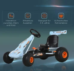 HOMCOM Go Kart Kinderfahrzeug Tretauto Mit Pedal Bremsen Gokart Mit Verstellbarem Sitz Kinderspielzeug Ab 3 Jahre Stahl Hellblau 97 X 66 X 59 Cm 17 HOMCOM Go Kart Kinderfahrzeug Tretauto Mit Pedal Bremsen Gokart Mit Verstellbarem Sitz Kinderspielzeug Ab 3 Jahre Stahl Hellblau 97 X 66 X 59 Cm -Homcom 115aab2ccd471f0aea5c10f3795f5e63