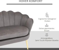HOMCOM 2-Sitzer Stoffsofa Zweisitzer Loungesofa Mit Weichen Und Großzügigen Kissen Polstersofa Sitzmöbel Polstermöbel Designsofa Elegant Samt Polyester Grau 130 X 63 X 73 Cm 15 HOMCOM 2-Sitzer Stoffsofa Zweisitzer Loungesofa Mit Weichen Und Großzügigen Kissen Polstersofa Sitzmöbel Polstermöbel Designsofa Elegant Samt Polyester Grau 130 X 63 X 73 Cm -Homcom 11c504225688cb78046a802fdcc79903