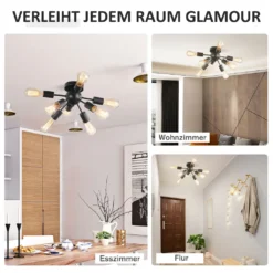 HOMCOM Deckleuchte Deckenlampe Wandlampe Glas Bürolampe LED Deckenbeleuchtung Für Bad Küche Balkon Korridor 40W, Schwarz, Stahl, 36x36x21 Cm 15 HOMCOM Deckleuchte Deckenlampe Wandlampe Glas Bürolampe LED Deckenbeleuchtung Für Bad Küche Balkon Korridor 40W, Schwarz, Stahl, 36x36x21 Cm -Homcom 12260587a14794d2f56f9951dff00d9a