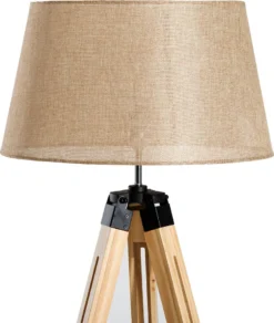 HOMCOM Stehlampe Stehleuchte Standleuchte Höhenverstellbar E27, Kiefer+Polyester, 65x65x99-143cm (Beige) -Homcom 123a1186016dc2dc3fbca5b384ad6f91