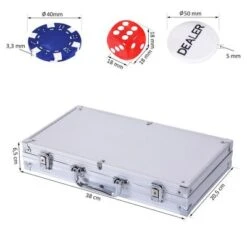 HOMCOM Pokerkoffer Mit 300 Chips -Homcom 12524212 04