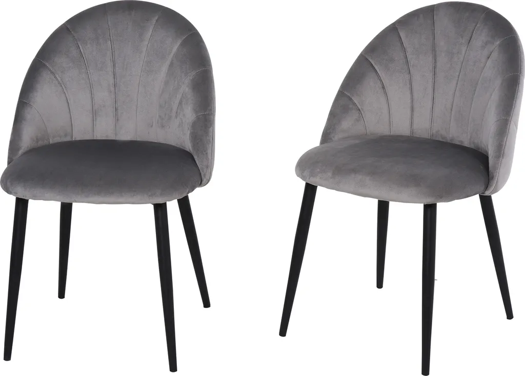 HOMCOM Esszimmerstühle 2er Set Küchenstuhl Wohnzimmerstuhl Bürostuhl Mit Rückenlehne Samt Metall Grau 50 X 54 X 79 Cm 3 HOMCOM Esszimmerstühle 2er Set Küchenstuhl Wohnzimmerstuhl Bürostuhl Mit Rückenlehne Samt Metall Grau 50 X 54 X 79 Cm