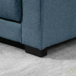 HOMCOM Schlafsofa Klappsofa 2-Sitzer Stoffsofa Bettsofa Sofa Mit Schlaffunktion Sofagarnitur Leinen-Touch Gummiholz Blau 147,5 X 75 X 85 Cm -Homcom 1333d994a2ce5960293559fa209fcb55