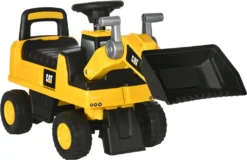 HOMCOM Kinder Rutschauto Tretauto Kinderauto Kinderfahrzeug Licht Musik Hupe Kunststoff Stahl Gelb 67,5x38x44 Cm