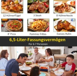 HOMCOM Heißluftfritteuse 6,5 L 1700W Mit 8 Menüs LED-Display Antihaftbeschichteter Korb Für Gesundes ölfreies Fettarmes Kochen Schwarz 36,5 X 29 X 33,8 Cm 15 HOMCOM Heißluftfritteuse 6,5 L 1700W Mit 8 Menüs LED-Display Antihaftbeschichteter Korb Für Gesundes ölfreies Fettarmes Kochen Schwarz 36,5 X 29 X 33,8 Cm -Homcom 142173c50d447c7cac2d16251019ecdd