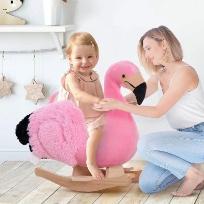 HOMCOM Kinder Schaukeltier Als Flamingo 3 HOMCOM Kinder Schaukeltier Als Flamingo – Bild 2