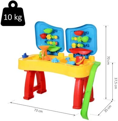 HOMCOM Kinder Sandkastentisch Mit 31-tlg. Zubehör 5 HOMCOM Kinder Sandkastentisch Mit 31-tlg. Zubehör – Bild 3