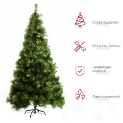 HOMCOM Künstlicher Weihnachtsbaum 2,1 M Christbaum Tannenbaum 505 Äste Dichte Zweige Einfacher Aufbau Authentischer Christbaum Mit Metallständer PET Metall Grün Ø90 X 210 Cm 11 HOMCOM Künstlicher Weihnachtsbaum 2,1 M Christbaum Tannenbaum 505 Äste Dichte Zweige Einfacher Aufbau Authentischer Christbaum Mit Metallständer PET Metall Grün Ø90 X 210 Cm -Homcom 156140996e18bc61b434f934627e995c