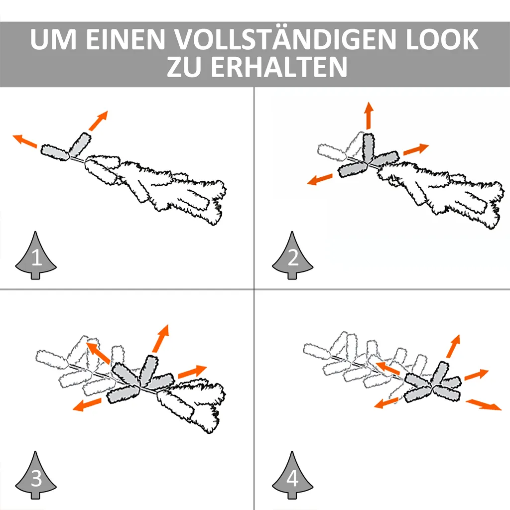 HOMCOM Weihnachtsbaum 1,5 M Christbaum Kunsttanne 294 Äste Zerlegbar PVC Grün ∅46 X 150 Cm 7 HOMCOM Weihnachtsbaum 1,5 M Christbaum Kunsttanne 294 Äste Zerlegbar PVC Grün ∅46 X 150 Cm – Bild 5
