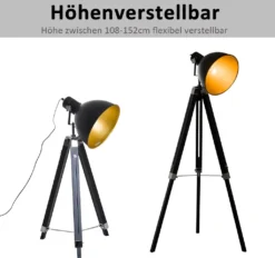 HOMCOM Stehleuchte Stehlampe Standlampe Höhenverstellbar H152cm E27 Kiefer Gold L65xB65xH152cm -Homcom 15f00d44d4f46106187efcd93442212d