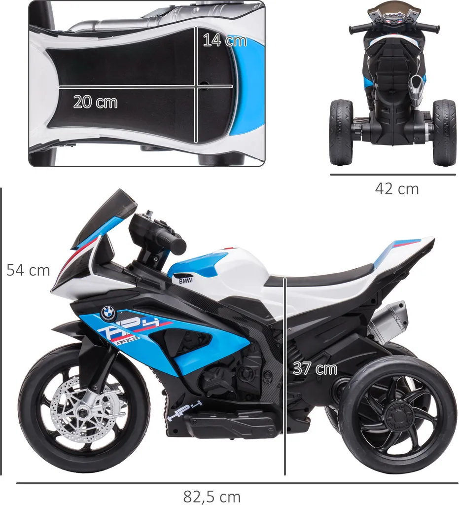 HOMCOM Kinder Elektro-Motorrad Kindermotorrad 6V Elektrofahrzeug Elektro-Dreirad Kinderfahrzeug Mit 3 Musikmodi 2,5km/h Elektromotorrad Für Kinder Ab 18 Monaten PP Metall Blau 82,5 X 42 X 54 Cm 5 HOMCOM Kinder Elektro-Motorrad Kindermotorrad 6V Elektrofahrzeug Elektro-Dreirad Kinderfahrzeug Mit 3 Musikmodi 2,5km/h Elektromotorrad Für Kinder Ab 18 Monaten PP Metall Blau 82,5 X 42 X 54 Cm – Bild 3