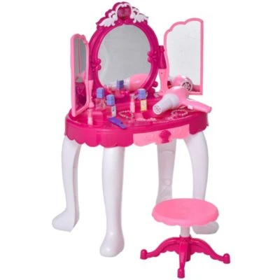 HOMCOM Kinderschminktisch Mit Spiegel Und Musik 3 HOMCOM Kinderschminktisch Mit Spiegel Und Musik