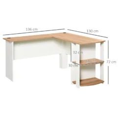 HOMCOM Eckschreibtisch Schreibtisch Computertisch Winkel Staufach Büro Walnuss 136,2 X 130,4 X 72cm -Homcom 180f428b2aa1aa3f926f02eb01146f95