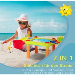 HOMCOM Kinder Sand- Und Wasserspieltisch Matschtisch Kinder Outdoor Spieltisch Outdoor Kinder Sandtisch Mit 16-tlg. Zubehör, Spieltisch, Strandspielzeug, Ab 3 Jahren, PP, 99,5 X 49 X 48 Cm -Homcom 18103889 5