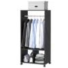 HOMCOM Mobiler Kleiderschrank Garderobe Schrank Mit Regal 4 Schwenkräder Für Wohnzimmer Schlafzimmer, Aluminiumlegierungen, 60 X 40 X 128 Cm, Schwarz 2 HOMCOM Mobiler Kleiderschrank Garderobe Schrank Mit Regal 4 Schwenkräder Für Wohnzimmer Schlafzimmer, Aluminiumlegierungen, 60 X 40 X 128 Cm, Schwarz -Homcom 184e3065eed4b74d80aa37c3236e0f70