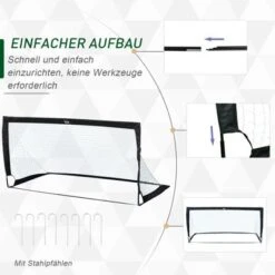 HOMCOM Fußballtor Im 2er Set, 186 X 90 X 89 Cm -Homcom 18881635 05