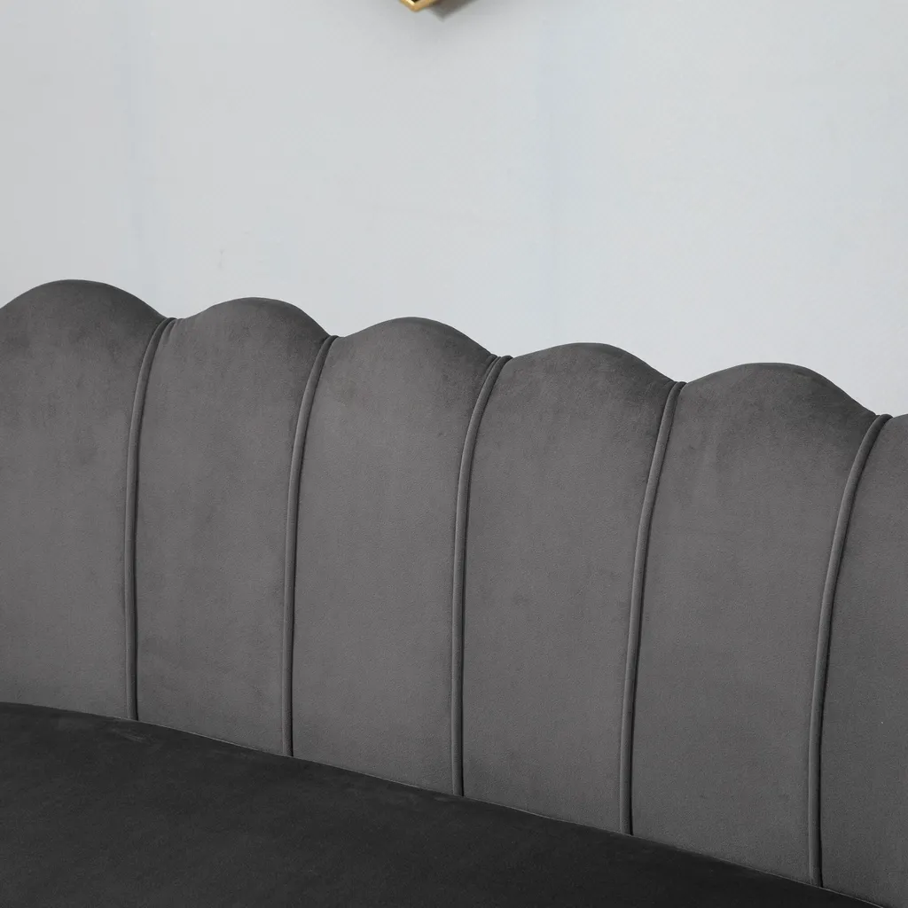 HOMCOM 2-Sitzer Stoffsofa Zweisitzer Loungesofa Mit Weichen Und Großzügigen Kissen Polstersofa Sitzmöbel Polstermöbel Designsofa Elegant Samt Polyester Grau 130 X 63 X 73 Cm 8 HOMCOM 2-Sitzer Stoffsofa Zweisitzer Loungesofa Mit Weichen Und Großzügigen Kissen Polstersofa Sitzmöbel Polstermöbel Designsofa Elegant Samt Polyester Grau 130 X 63 X 73 Cm – Bild 6