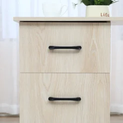 HOMCOM Schreibtisch Computertisch Bürotisch Arbeitstisch Regal Mit 3 Schubladen Regale Natur 120 X 49 X 72 Cm -Homcom 19e58870488018c478d510a33772e21b