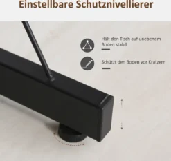 HOMCOM Computertisch, Eckschreibtisch, Schreibtisch, Bürotisch, Spanplatte+Metall, Vintagebraun-Schwarz, 155 X 115 X 91,5 Cm -Homcom 1a20f17fc547848135f7bc7f3d96ee7a
