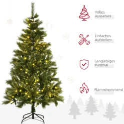 HOMCOM 180 Cm Weihnachtsbaum Mit Standfuß Künstlich Naturgetreu Tannenbaum Mit 586 Astspitzen 240 LED-Leuchten Weiß Lichtfarbe Für Weihnachtsfest PVC Eisen Grün 14 HOMCOM 180 Cm Weihnachtsbaum Mit Standfuß Künstlich Naturgetreu Tannenbaum Mit 586 Astspitzen 240 LED-Leuchten Weiß Lichtfarbe Für Weihnachtsfest PVC Eisen Grün -Homcom 1c532fa5334d04492146fac14ff340fe