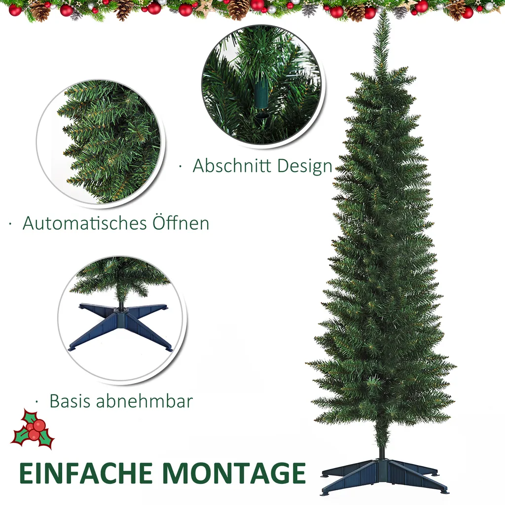 HOMCOM Weihnachtsbaum 1,5 M Christbaum Kunsttanne 294 Äste Zerlegbar PVC Grün ∅46 X 150 Cm 9 HOMCOM Weihnachtsbaum 1,5 M Christbaum Kunsttanne 294 Äste Zerlegbar PVC Grün ∅46 X 150 Cm – Bild 7