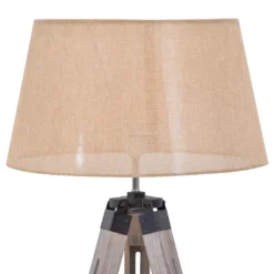 HOMCOM Stehlampe Mit Regal, Standleuchte, Höhenverstellbare Lampe, Stahl, Polyester, Baumwolle, Vintage, Natur, Beige, 63 X 63 X 110-150 Cm -Homcom 1e9478cd825cfccb0d19d30d3461721c