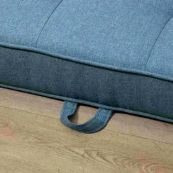 HOMCOM Schlafsofa Klappsofa 2-Sitzer Stoffsofa Bettsofa Sofa Mit Schlaffunktion Sofagarnitur Leinen-Touch Gummiholz Blau 147,5 X 75 X 85 Cm -Homcom 1f8c603929e9036bf05f4b2d87f4c311