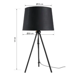 HOMCOM Tischleuchte Tischlampe E27-Fassung Nachttischlampe 40 W Metall Schwarz 30 X 30 X 60 Cm -Homcom 1f9a0f2312f84b6c08a5e2c81d14c9d6