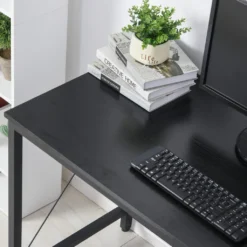 HOMCOM Computertisch, L-förmiger Eckschreibtisch, Schreibtisch, Bürotisch, MDF+Metall, Schwarz, 150 X 150 X 76 Cm -Homcom 1fe067b7dfdbf676419854e2817662ac