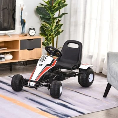 HOMCOM Kinder Go-Kart Mit Handbremse 4 HOMCOM Kinder Go-Kart Mit Handbremse – Bild 2