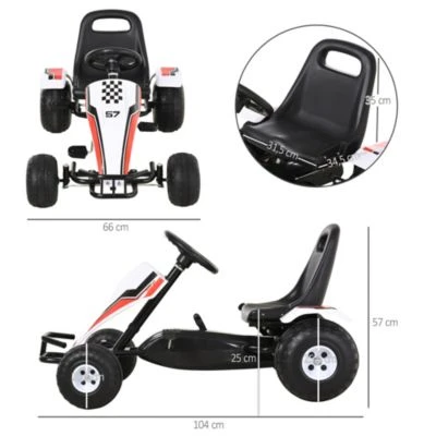 HOMCOM Kinder Go-Kart Mit Handbremse 7 HOMCOM Kinder Go-Kart Mit Handbremse – Bild 5