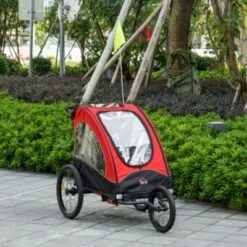 HOMCOM 2 In 1 Fahrradanhänger Für 2 Kinder -Homcom 20288678 04