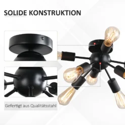 HOMCOM Deckleuchte Deckenlampe Wandlampe Glas Bürolampe LED Deckenbeleuchtung Für Bad Küche Balkon Korridor 40W, Schwarz, Stahl, 36x36x21 Cm 14 HOMCOM Deckleuchte Deckenlampe Wandlampe Glas Bürolampe LED Deckenbeleuchtung Für Bad Küche Balkon Korridor 40W, Schwarz, Stahl, 36x36x21 Cm -Homcom 20b49d5b8af98ae9279e61688d96bd5b