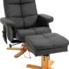 HOMCOM Massagesessel Mit Fußhocker Relaxsessel Fernsehsessel TV Sessel 145°-Neigung Kunstleder Schwarz 80 X 86 X 99 Cm -Homcom 2192fcd0227f667cacb04d6373aa49fe